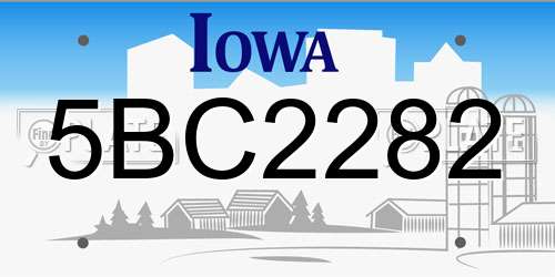 5BC2282 Iowa License Plate