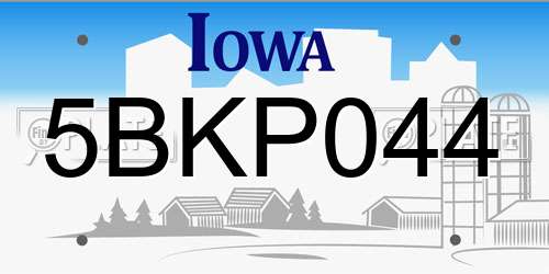 5BKP044 Iowa License Plate