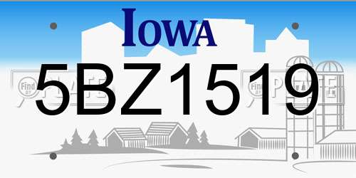 5BZ1519 Iowa License Plate