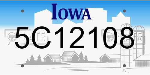 5C12108 Iowa License Plate