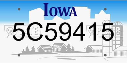 5C59415 Iowa License Plate