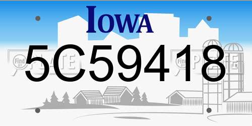 5C59418 Iowa License Plate