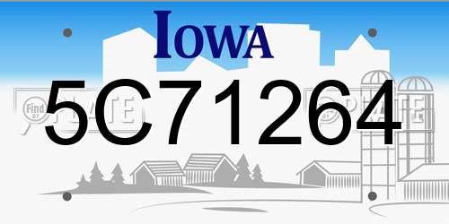 5C71264 Iowa License Plate