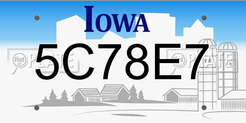 5C78E7 Iowa License Plate