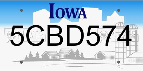 5CBD574 Iowa License Plate