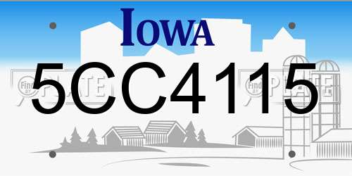 5CC4115 Iowa License Plate