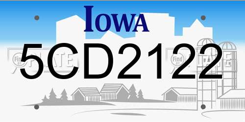 5CD2122 Iowa License Plate