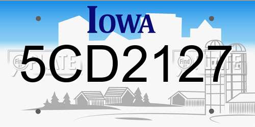 5CD2127 Iowa License Plate