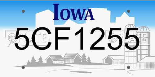 5CF1255 Iowa License Plate