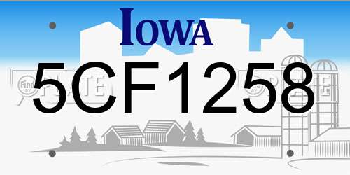 5CF1258 Iowa License Plate