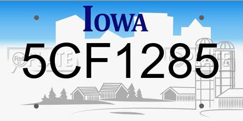 5CF1285 Iowa License Plate