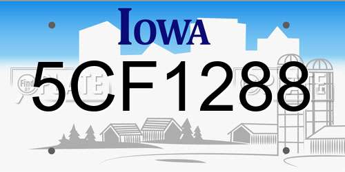 5CF1288 Iowa License Plate