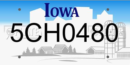 5CH0480 Iowa License Plate