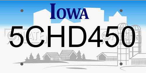 5CHD450 Iowa License Plate