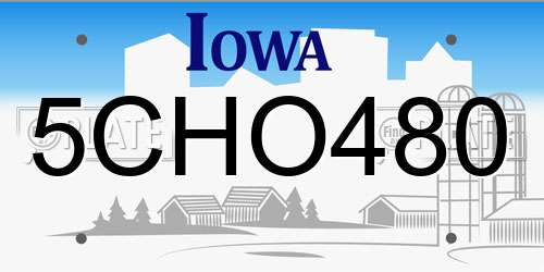 5CHO480 Iowa License Plate