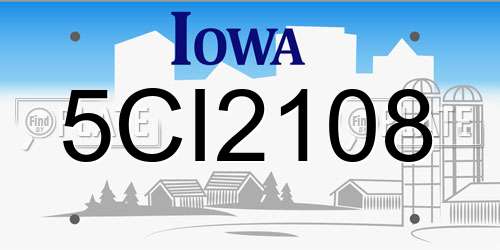 5CI2108 Iowa License Plate