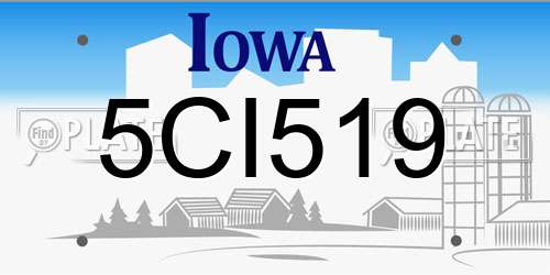 5CI519 Iowa License Plate