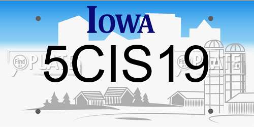 5CIS19 Iowa License Plate