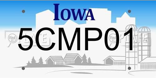 5CMP01 Iowa License Plate