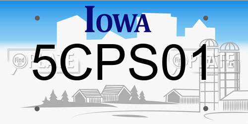 5CPS01 Iowa License Plate