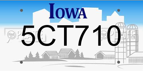 5CT710 Iowa License Plate
