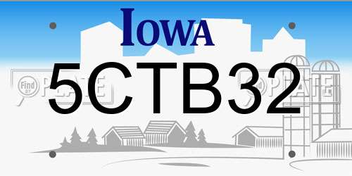 5CTB32 Iowa License Plate