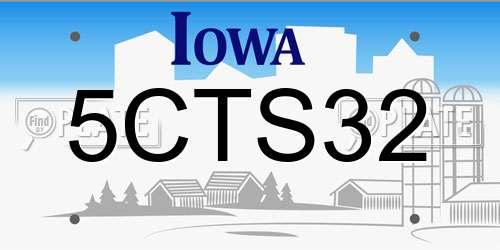 5CTS32 Iowa License Plate