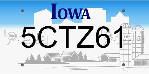 5CTZ61 Iowa License Plate