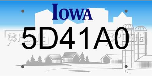 5D41A0 Iowa License Plate