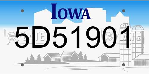 5D51901 Iowa License Plate