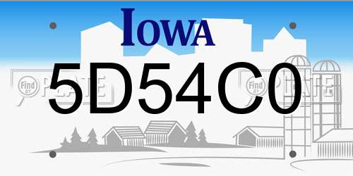 5D54C0 Iowa License Plate