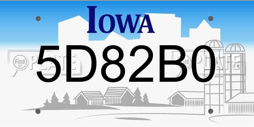 5D82B0 Iowa License Plate