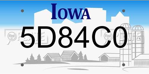5D84C0 Iowa License Plate