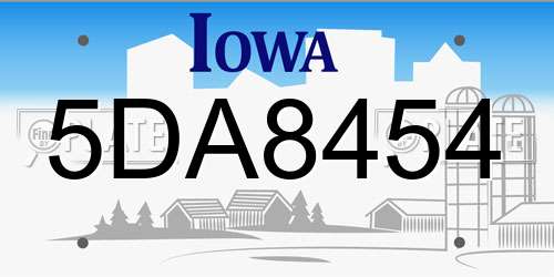 5DA8454 Iowa License Plate