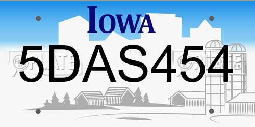 5DAS454 Iowa License Plate