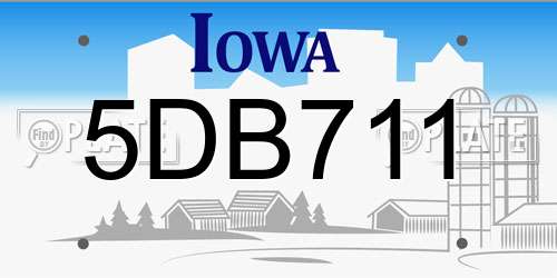 5DB711 Iowa License Plate