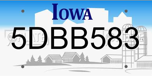 5DBB583 Iowa License Plate