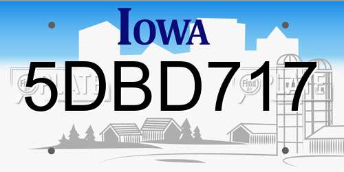 5DBD717 Iowa License Plate