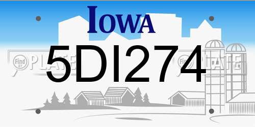 5DI274 Iowa License Plate