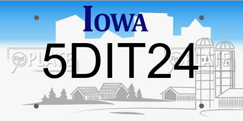 5DIT24 Iowa License Plate