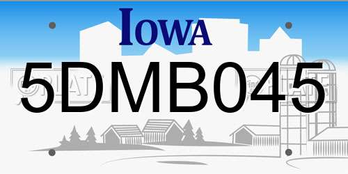 5DMB045 Iowa License Plate
