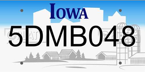 5DMB048 Iowa License Plate
