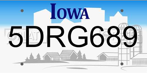5DRG689 Iowa License Plate