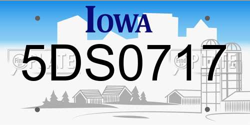 5DS0717 Iowa License Plate