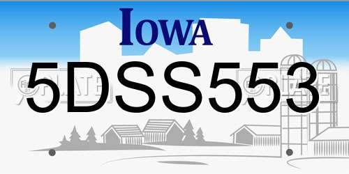 5DSS553 Iowa License Plate