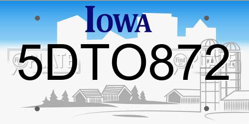 5DTO872 Iowa License Plate