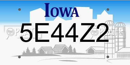 5E44Z2 Iowa License Plate