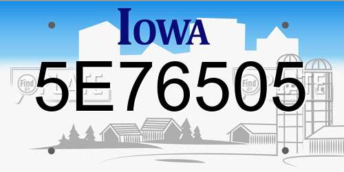 5E76505 Iowa License Plate