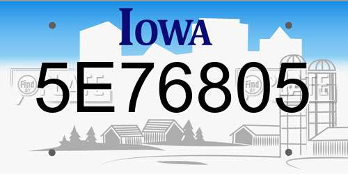 5E76805 Iowa License Plate