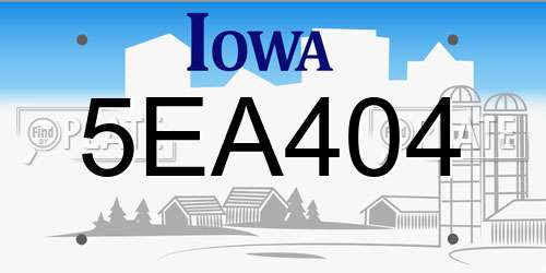 5EA404 Iowa License Plate